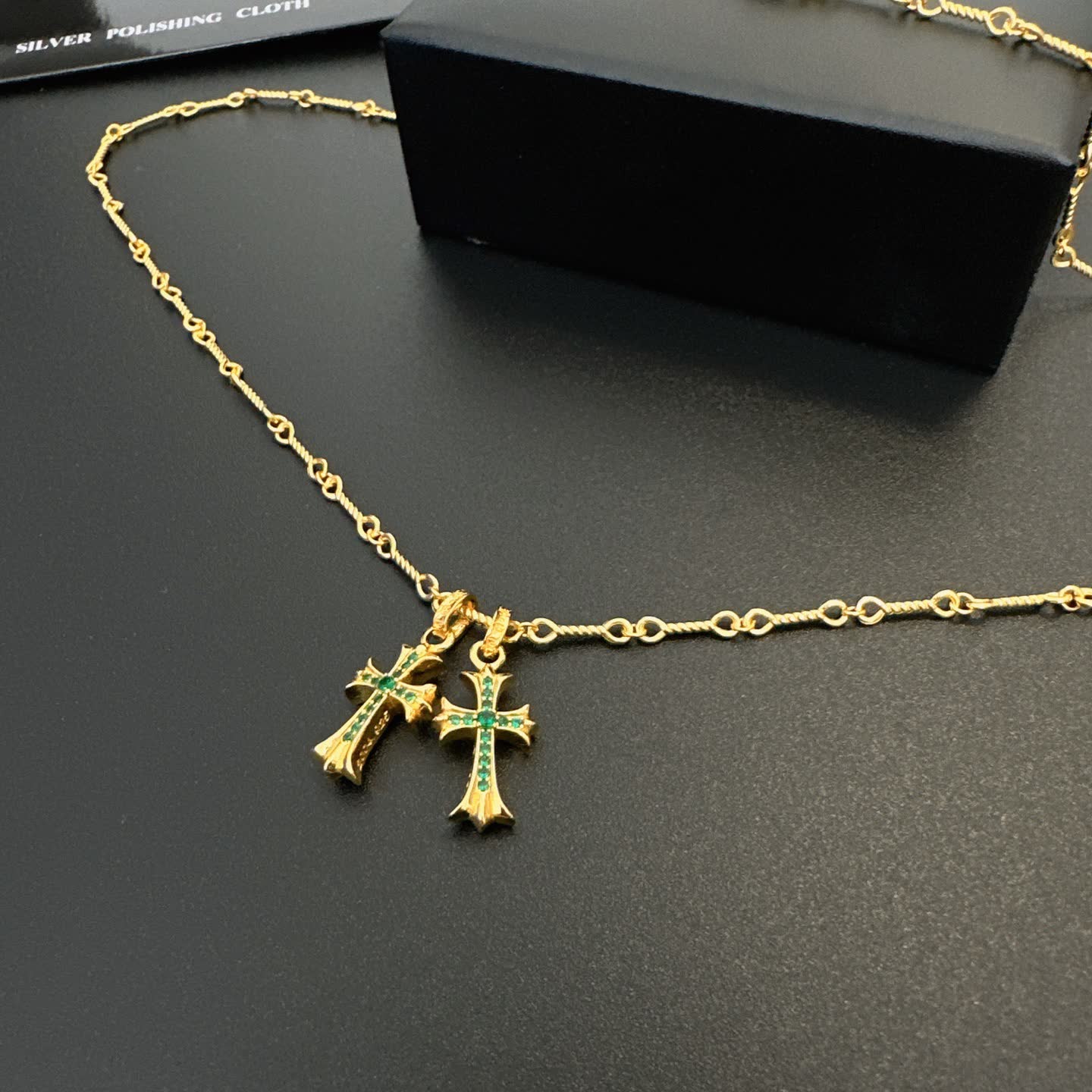 Chrome Hearts Chrone Designs Gold-Plated Cross Pendant Necklace